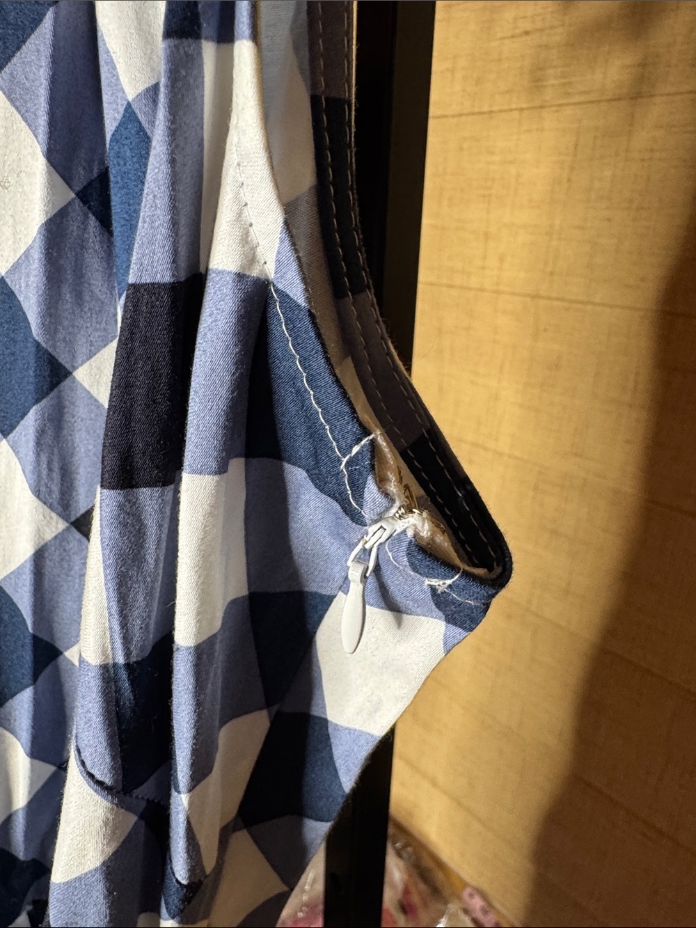 Tommy Hilfiger Blue White Buffalo Plaid Tiered Shirt Dress NWOT Size 2 - Picture 6 of 10